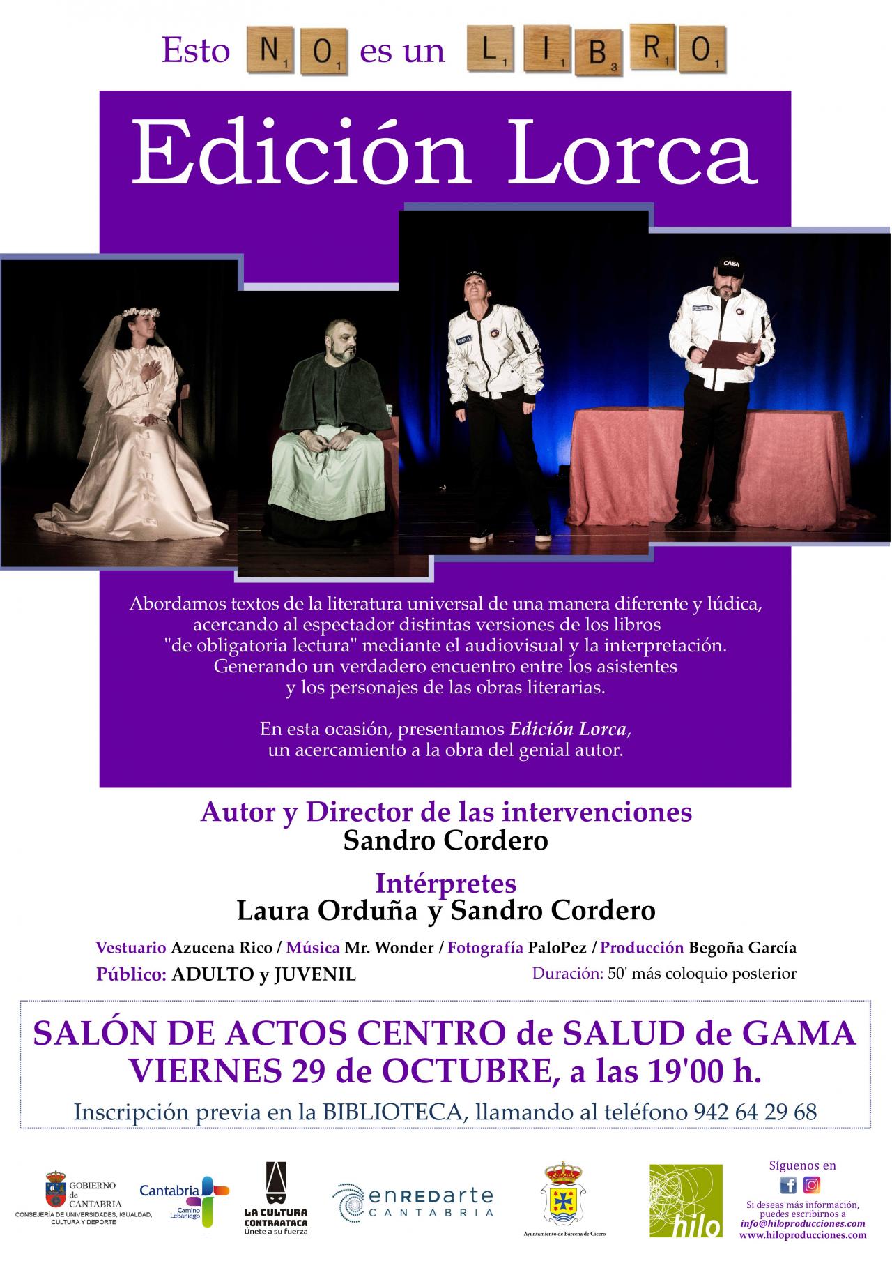 Cartel obra de teatro Lorca